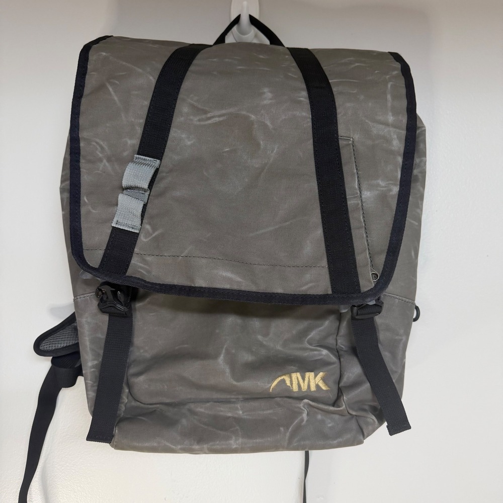 Mountain Khakis MK Jackson Hole Wyoming Backpack Olive Grey‎ Coated Canvas